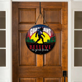 Cleveland Guardians Bigfoot Round Door Décor with Hanging Rope, 18x18 - MLB Home