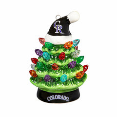 Colorado Rockies 4" Mini LED Tabletop Christmas Tree, Set of 2 - MLB Home
