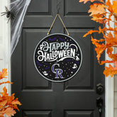 Colorado Rockies Halloween Round Door Décor with Hanging Rope, 18x18 - MLB Home