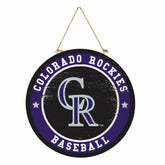 Colorado Rockies Round Door Décor with Hanging Rope, 18x18 - MLB Home
