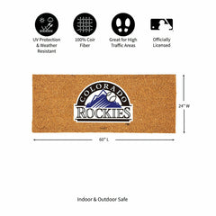 Colorado Rockies Extra Large Full Color Coir Mat, 60"x24" - MLB
