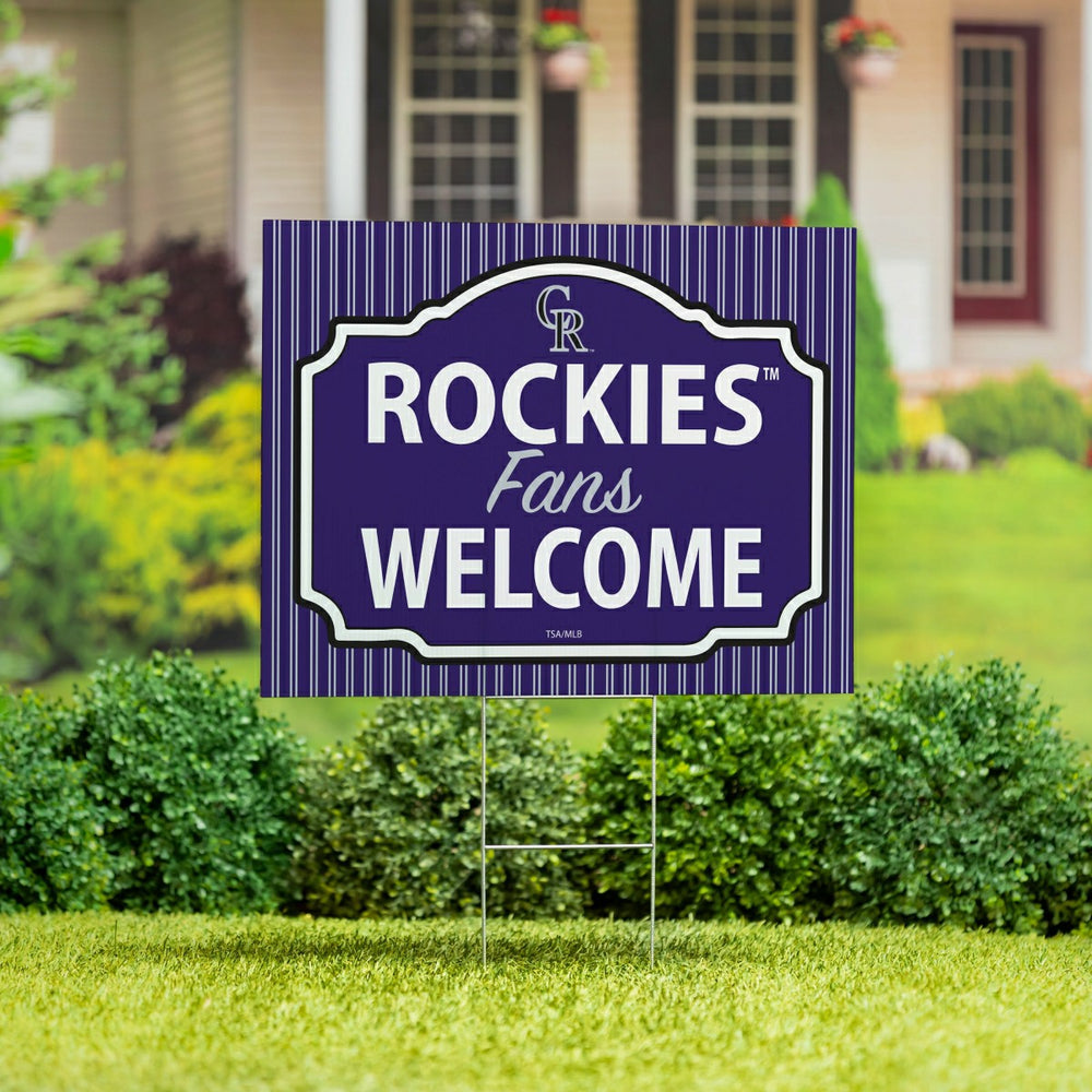 Colorado Rockies Coroplast Yard Sign, "Fans Welcome" - MLB Home