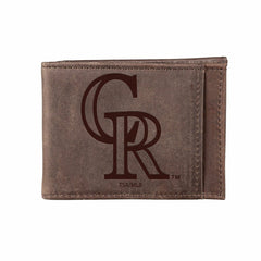 Colorado Rockies Front Pocket Wallet w/ RFID Blocking Brown - MLB Home