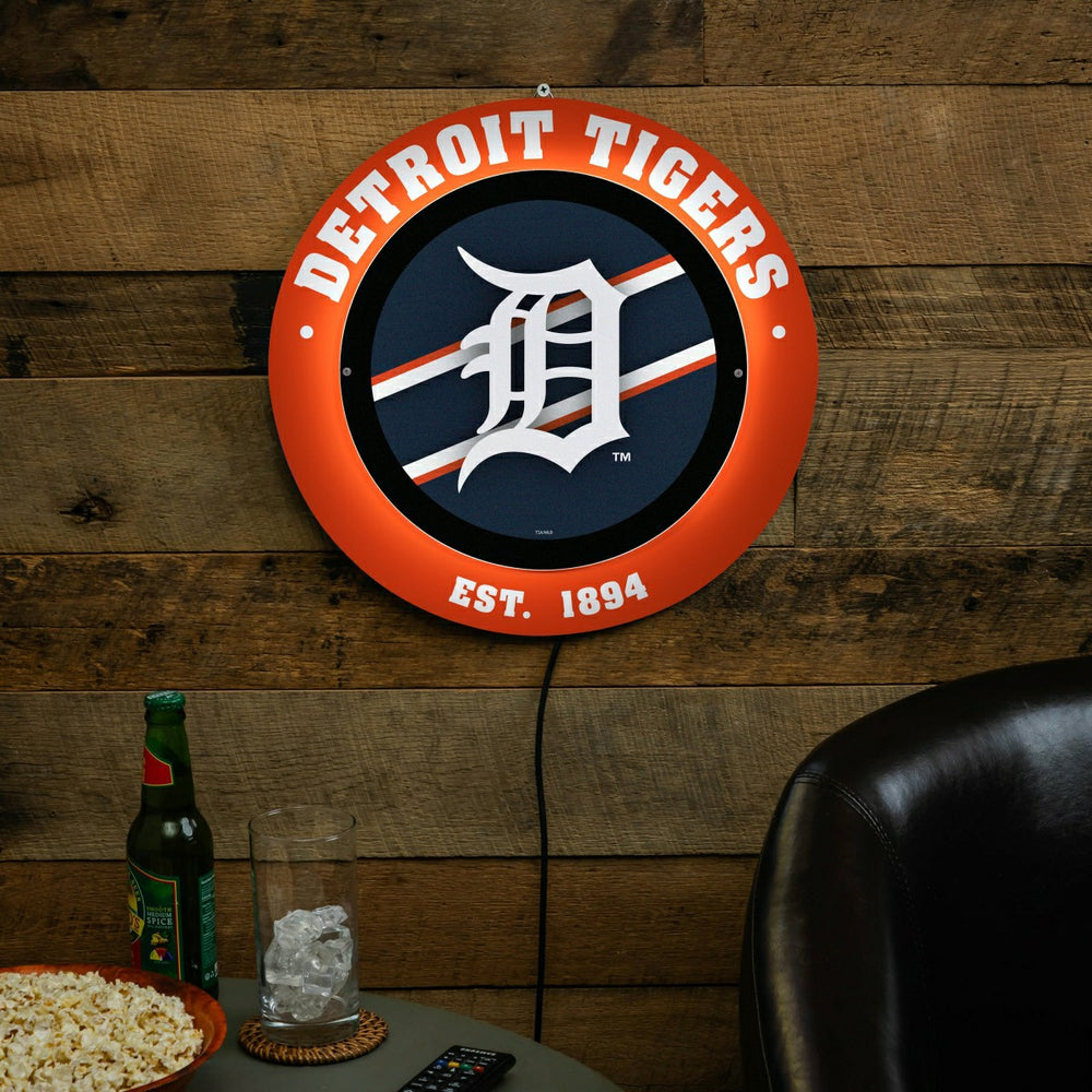 Detroit Tigers, Metal Lite, Round - MLB