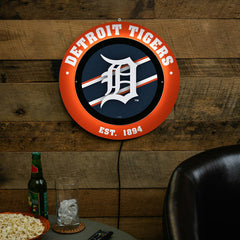Detroit Tigers, Metal Lite, Round - MLB