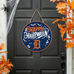 Detroit Tigers Halloween Round Door Décor with Hanging Rope, 18x18 - MLB Home
