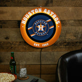 Houston Astros, Metal Lite, Round - MLB