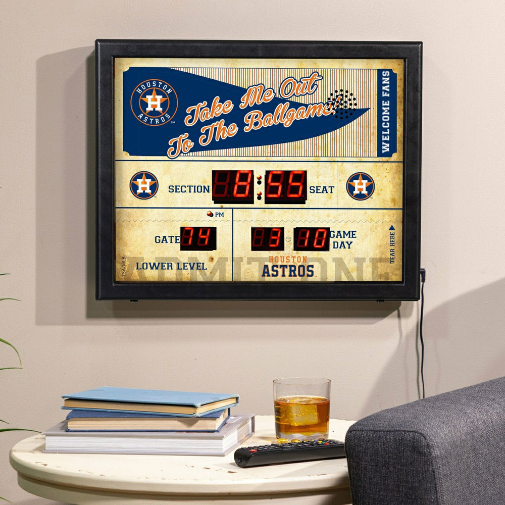 Bluetooth Scoreboard Wall Clock, Houston Astros - MLB