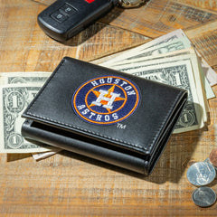 Houston Astros Black Tri-Fold Embroidered Wallet - MLB Home