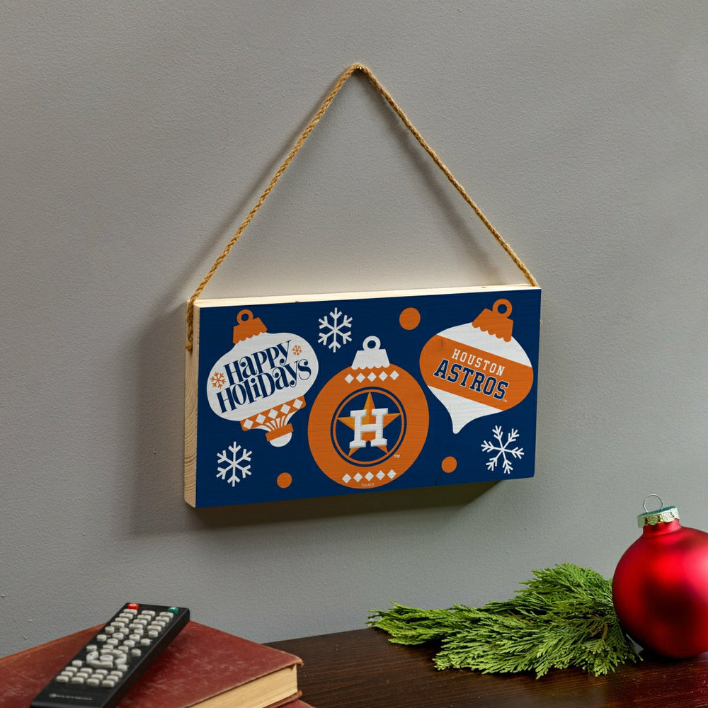 Houston Astros Holiday Wood Wall Sign, 6x11 - MLB Home