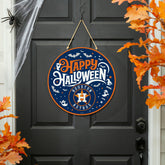 Houston Astros Halloween Round Door Décor with Hanging Rope, 18x18 - MLB Home