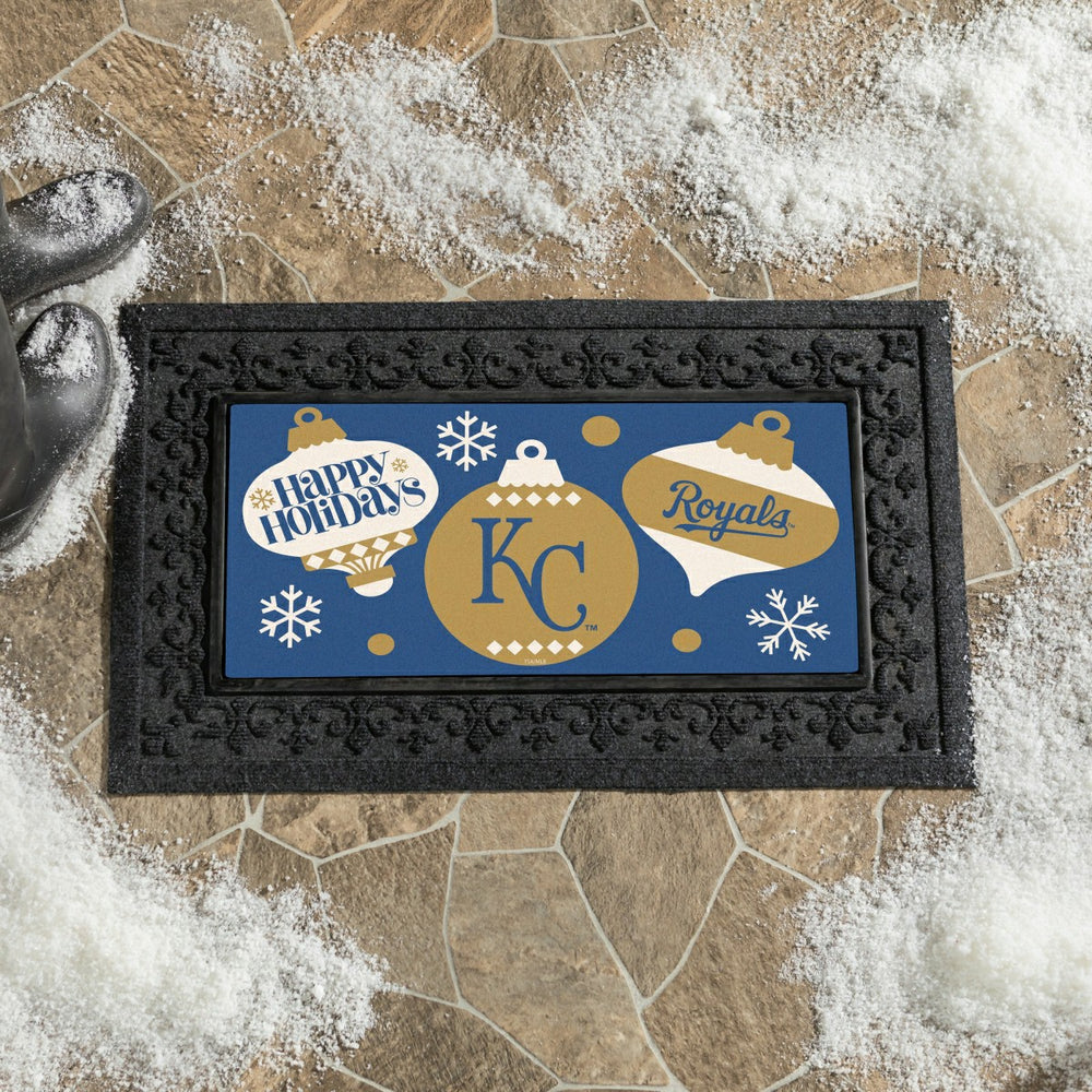 Kansas City Royals Holiday Flocked Coir Sassafras Switch Mat, 22"x10" - MLB
