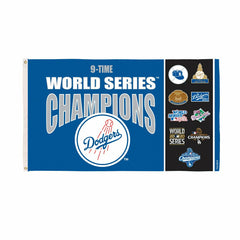 Los Angeles Dodgers Single Sided Flag w/ 2 Grommets, 3'x5' Multi Win F - MLB Home