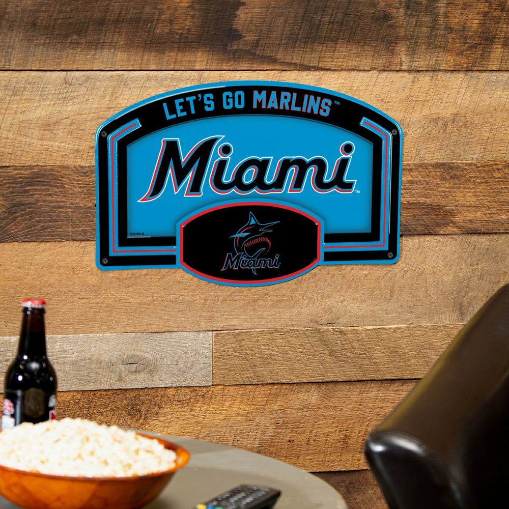 Miami Marlins USA Embossed Steel Wall Sign, 11" x 17" - MLB Home