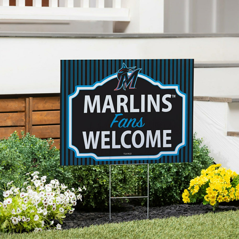 Miami Marlins Coroplast Yard Sign, "Fans Welcome" - MLB Home