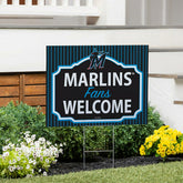 Miami Marlins Coroplast Yard Sign, "Fans Welcome" - MLB Home