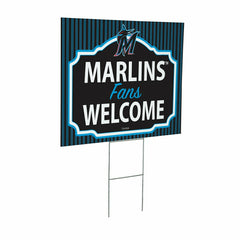 Miami Marlins Coroplast Yard Sign, "Fans Welcome" - MLB Home