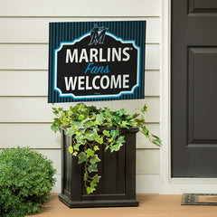 Miami Marlins Coroplast Yard Sign, "Fans Welcome" - MLB Home