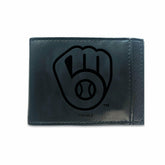 Milwaukee Brewers Front Pocket Wallet w/ RFID Blocking Black - MLB Home