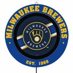 Milwaukee Brewers, Metal Lite, Round - MLB