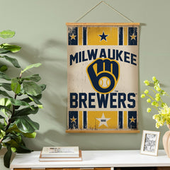 Milwaukee Brewers, Canvas Wall Tapestry, Medium, 36x24 - MLB Home