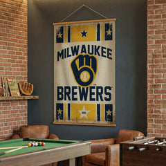 Milwaukee Brewers, Canvas Wall Tapestry, Large, 54x36 - MLB Home