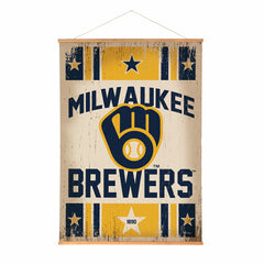 Milwaukee Brewers, Canvas Wall Tapestry, Large, 54x36 - MLB Home
