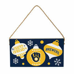 Milwaukee Brewers Holiday Wood Wall Sign, 6x11 - MLB Home