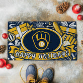 Milwaukee Brewers Holiday PVC Mat, 28"x16" - MLB
