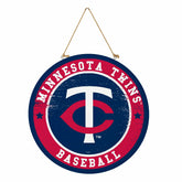 Minnesota Twins Round Door Décor with Hanging Rope, 18x18 - MLB Home