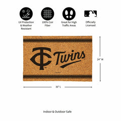 Minnesota Twins Large One Color Coir Mat, 36"x24" - MLB