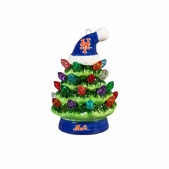 New York Mets 4" Mini LED Tabletop Christmas Tree, Set of 2 - MLB Home