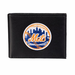 New York Mets Black Bi-Fold Embroidered Wallet - MLB Home