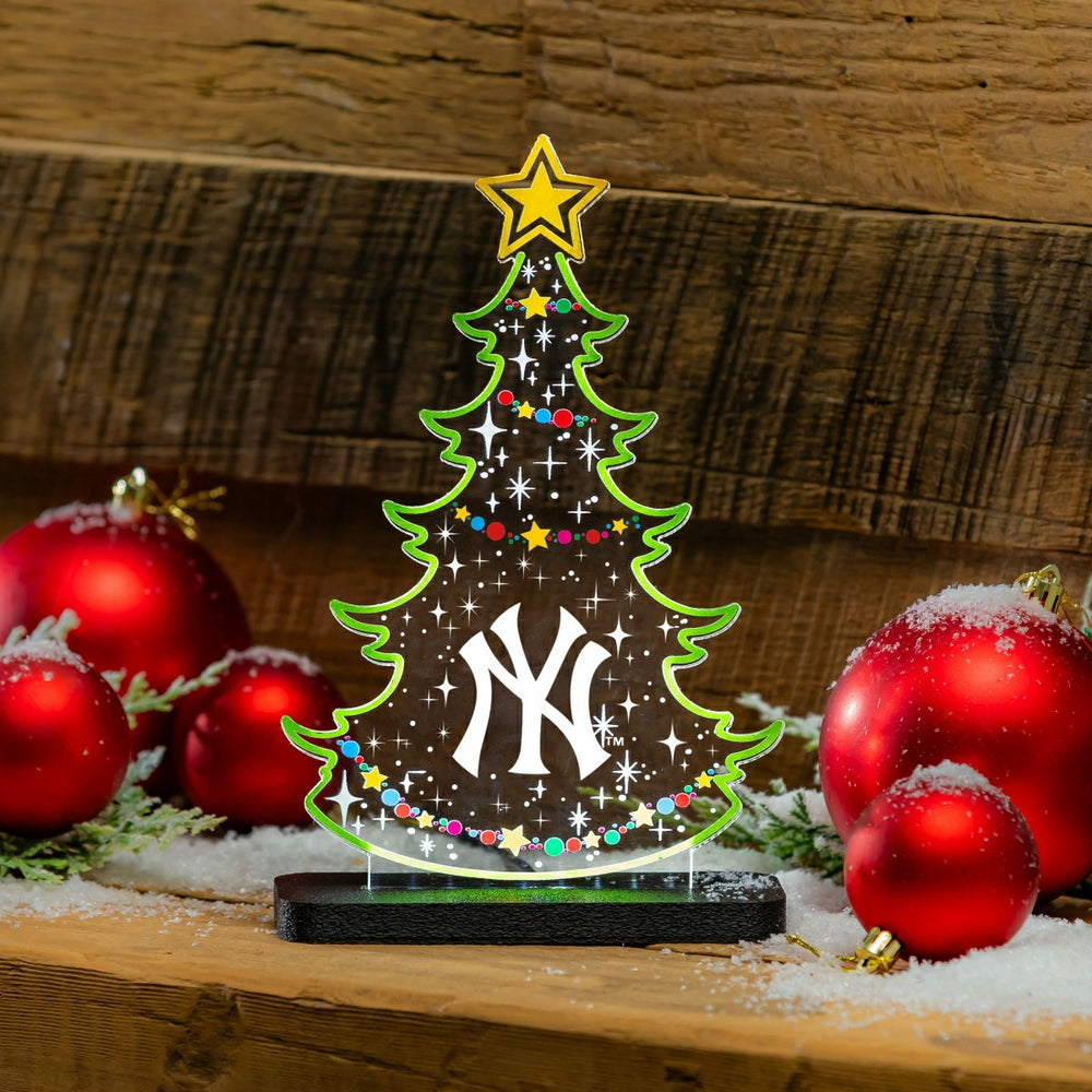 New York Yankees Holiday Tree Baseball LED Tabletop Decor - MLB Home