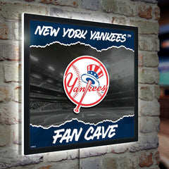 New York Yankees 23"H x 23"L LED Wall Decor, Edgelite, Square - MLB Home