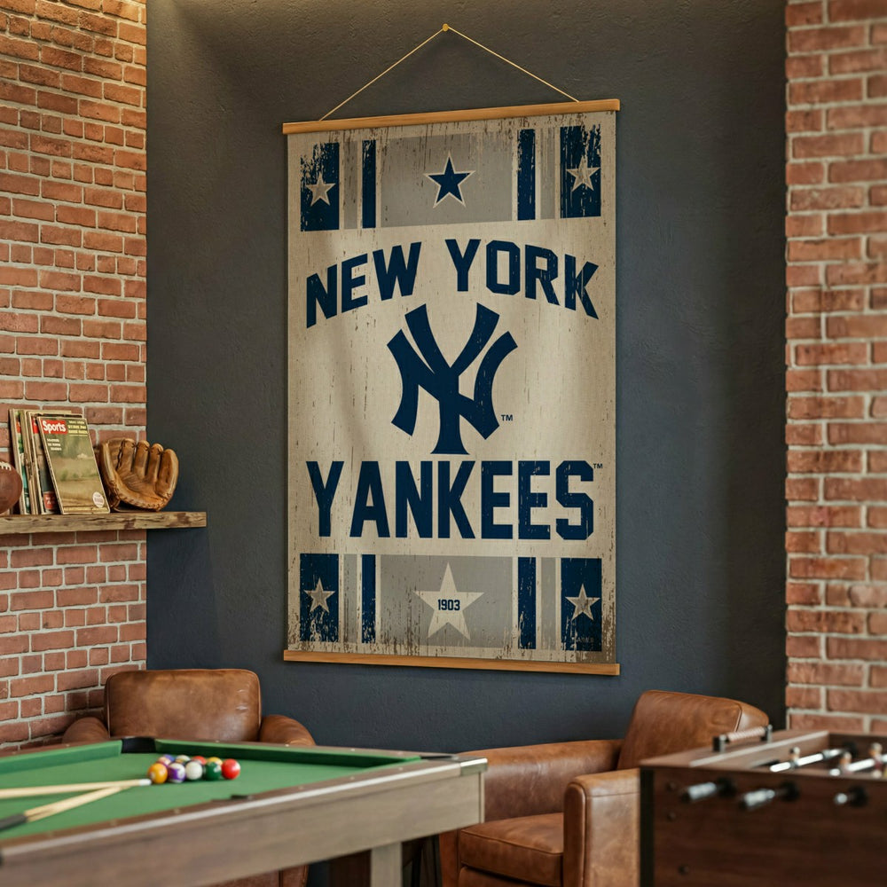 New York Yankees, Canvas Wall Tapestry, Large, 54x36 - MLB Home