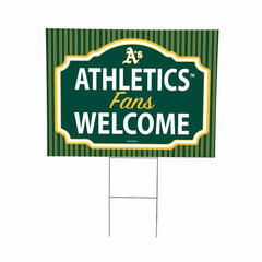 Athletics Coroplast Yard Sign, "Fans Welcome" - MLB Home