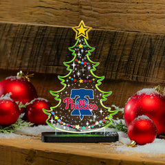 Philadelphia Phillies Baseball Holiday Tree Desklite LED Decor - MLB Home