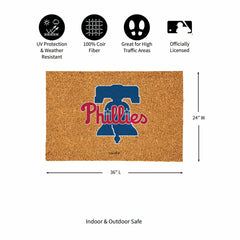 Philadelphia Phillies Large Full Color Coir Mat, 36"x24" - MLB