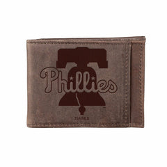 Philadelphia Phillies Front Pocket Wallet w/ RFID Blocking Brown - MLB Home