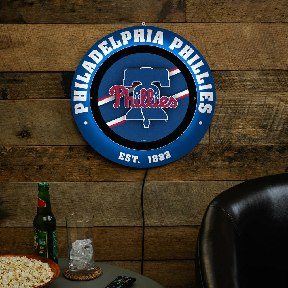 Philadelphia Phillies, Metal Lite, Round - MLB