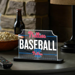 Philadelphia Phillies Baseball Rectangle Desklite LED Decor - MLB Home