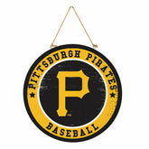 Pittsburgh Pirates Round Door Décor with Hanging Rope, 18x18 - MLB Home
