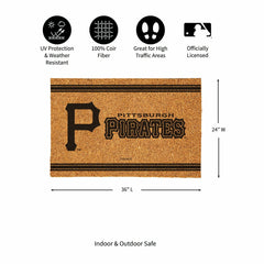 Pittsburgh Pirates Large One Color Coir Mat, 36"x24" - MLB