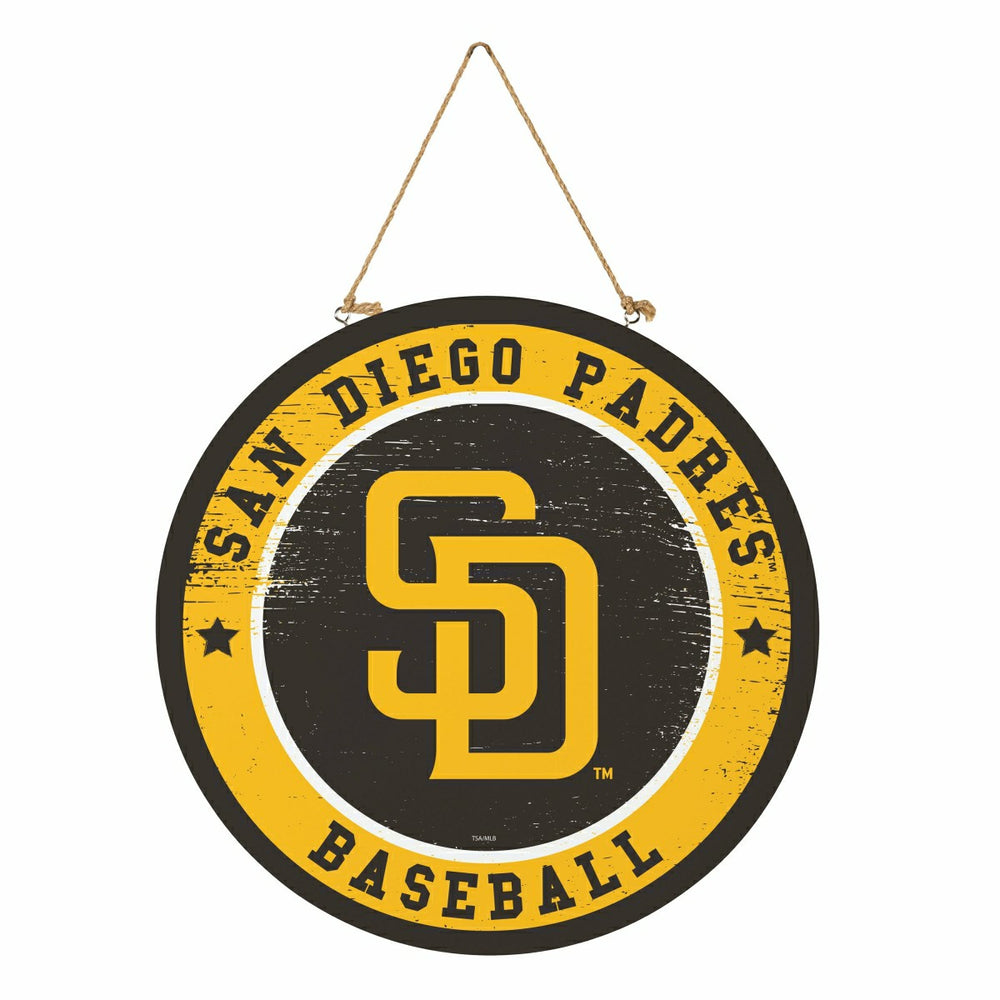 San Diego Padres Round Door Décor with Hanging Rope, 18x18 - MLB Home