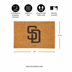 San Diego Padres Large Full Color Coir Mat, 36"x24" - MLB