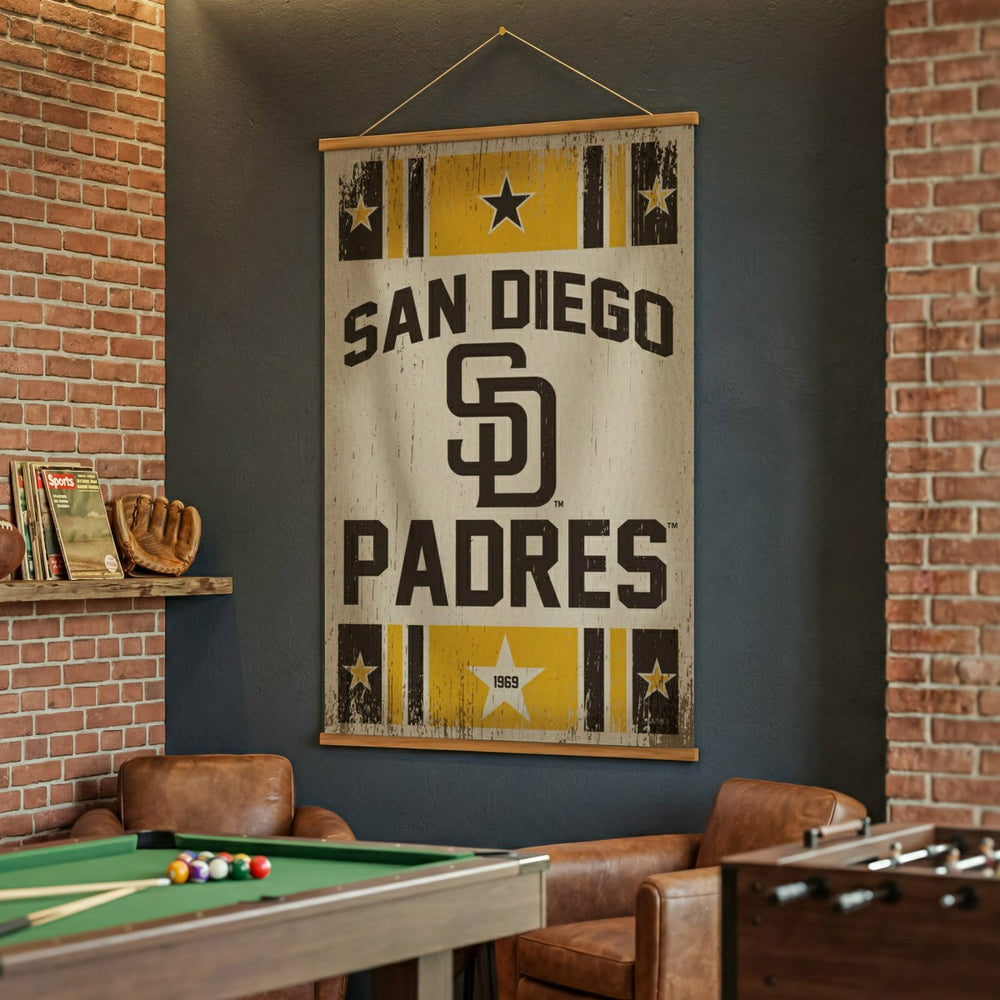 San Diego Padres, Canvas Wall Tapestry, Large, 54x36 - MLB Home