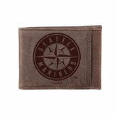 Seattle Mariners Front Pocket Wallet w/ RFID Blocking Brown - MLB Home