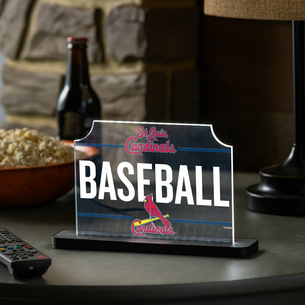 St Louis Cardinals Baseball Rectangle Desklite LED Decor - MLB Home
