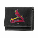 St Louis Cardinals Black Tri-Fold Embroidered Wallet w/ RFID Blocking - MLB Home